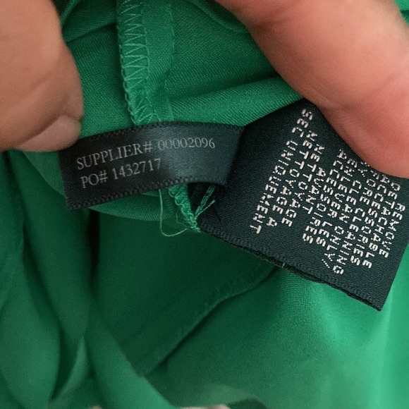 VINTAGE Ralph Lauren Green Pleated Chiffon Dress Size 10 - Picture 12 of 12